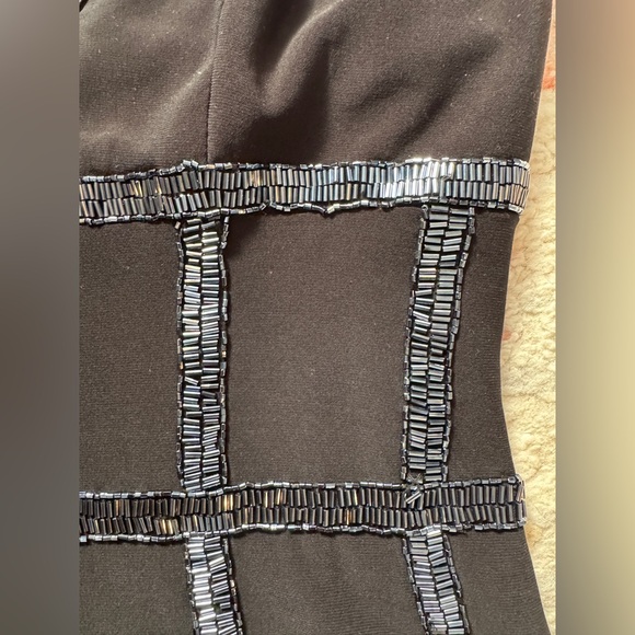 Basix Black Label Fringe and Beaded Mini Dress, size 6 - Picture 9 of 11